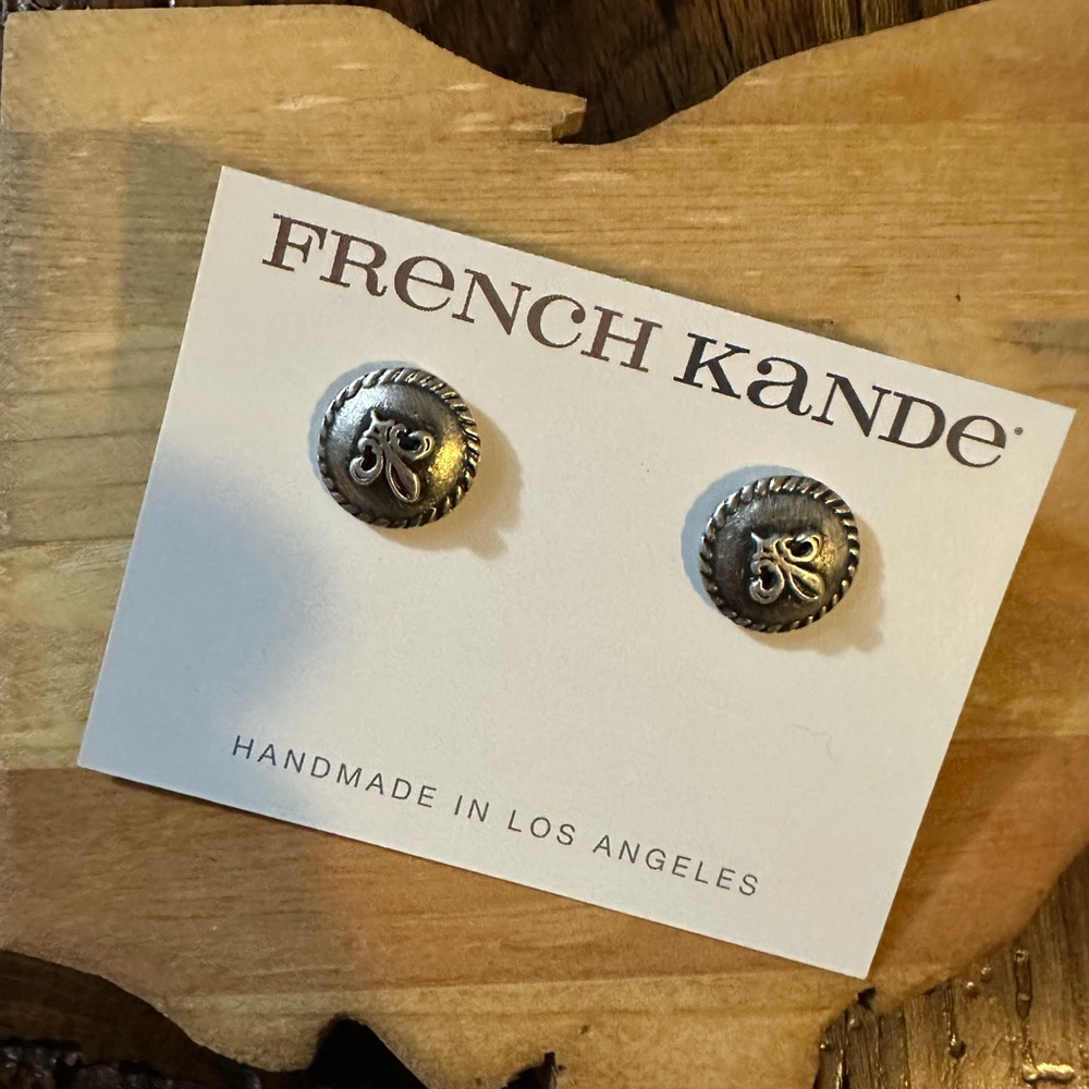 French Kande silver stud earrings